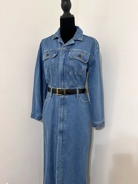 Classic Long Sleeve Denim Maxi Dress